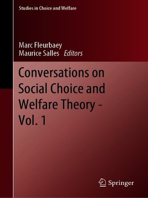 cover image of Conversations on Social Choice and Welfare Theory--Volume 1